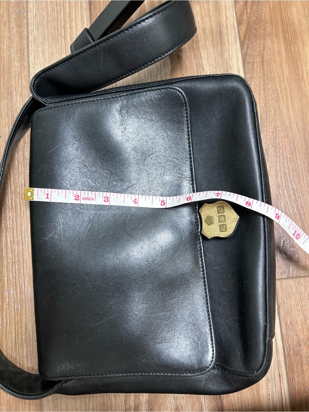 Ralph Lauren vintage black leather shoulder bag old money preppy RL67 crest - Picture 9 of 11